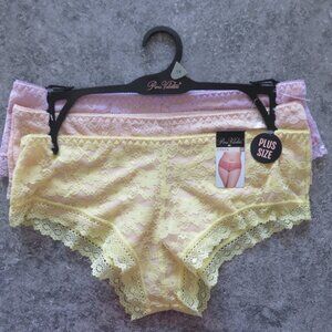 (#102) Prima Valentina 3Pk lace Panties Plus size